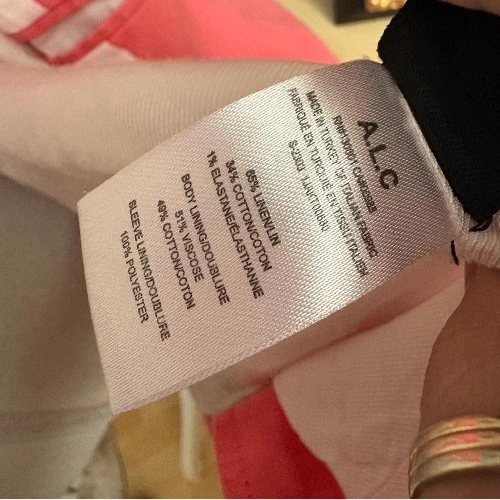 A.L.C. Coral Pink Donovan Linen Cotton Blend‎ Blazer Jacket Size 2